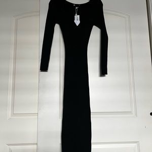 WAYF ribbed stretch long sleeve dress
